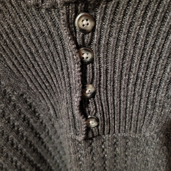 Eddie Bauer Fisherman Style Gray 100% Cotton Henley Style Sweater Size XXL - Picture 3 of 5